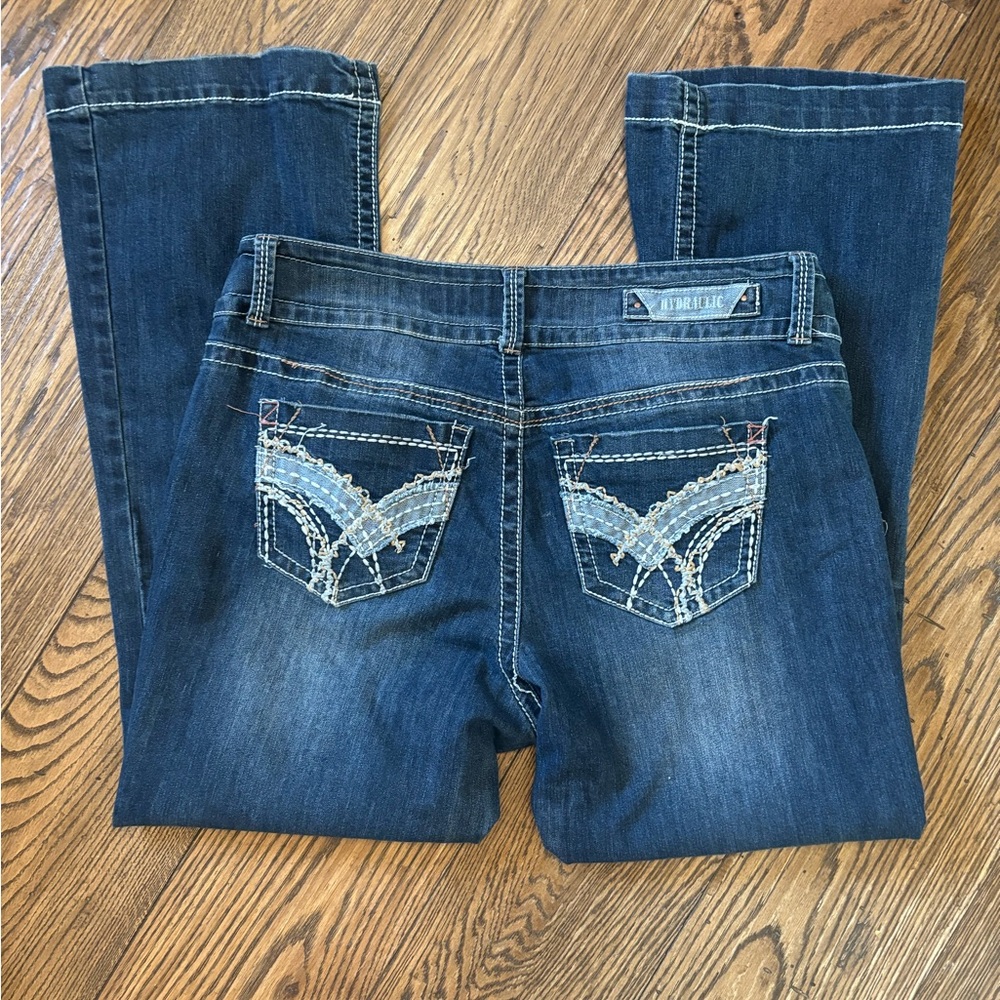 Hydraulic Bailey Slim Boot Jeans Embroidered Stretch Size 18W